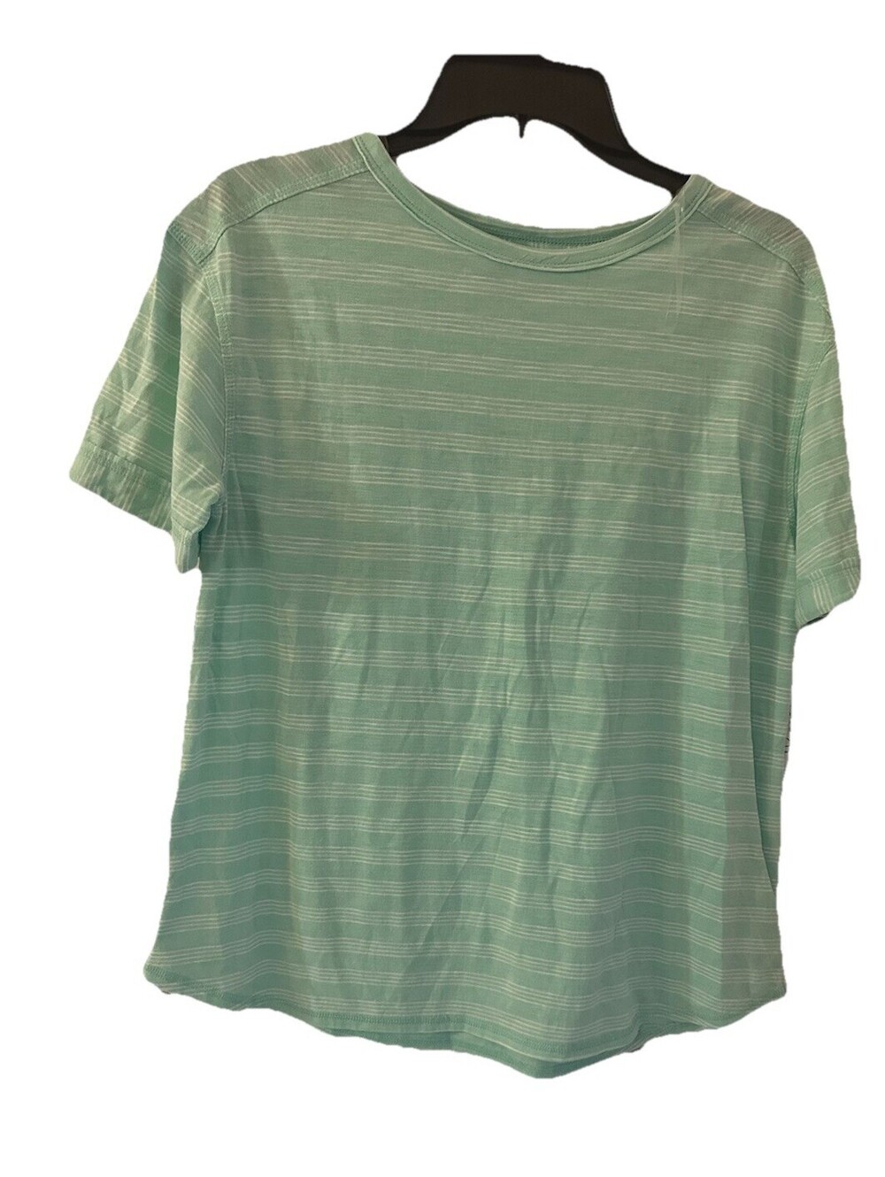 NWT Women”s WESTBOUND Women Short Sleeve Top Green & White Striped Small